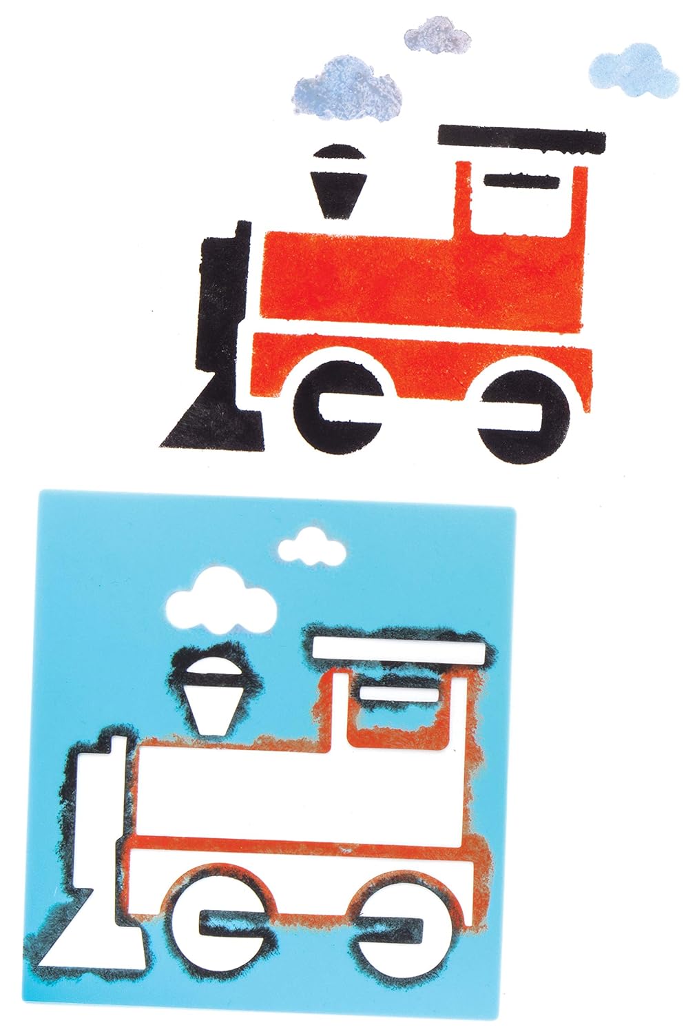 Baker Ross Transport Stencils for Painting (Pack of 6) AW715, Washable Plastic Paint Stencil Set for Kids Craft Stencils - Image 5