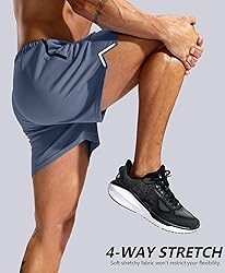 Pudolla Men's Workout Running Shorts with Zipper