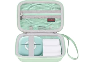 Elonbo Carrying Case Compatible with HUIJUTCHEN/Cabaro Wireless Mini Sticker Pocket Printer, Bluetooth Smart Portable Receipt Photo Printer Travel Bag, Inkless Thermal Printer Storage Holder, Green