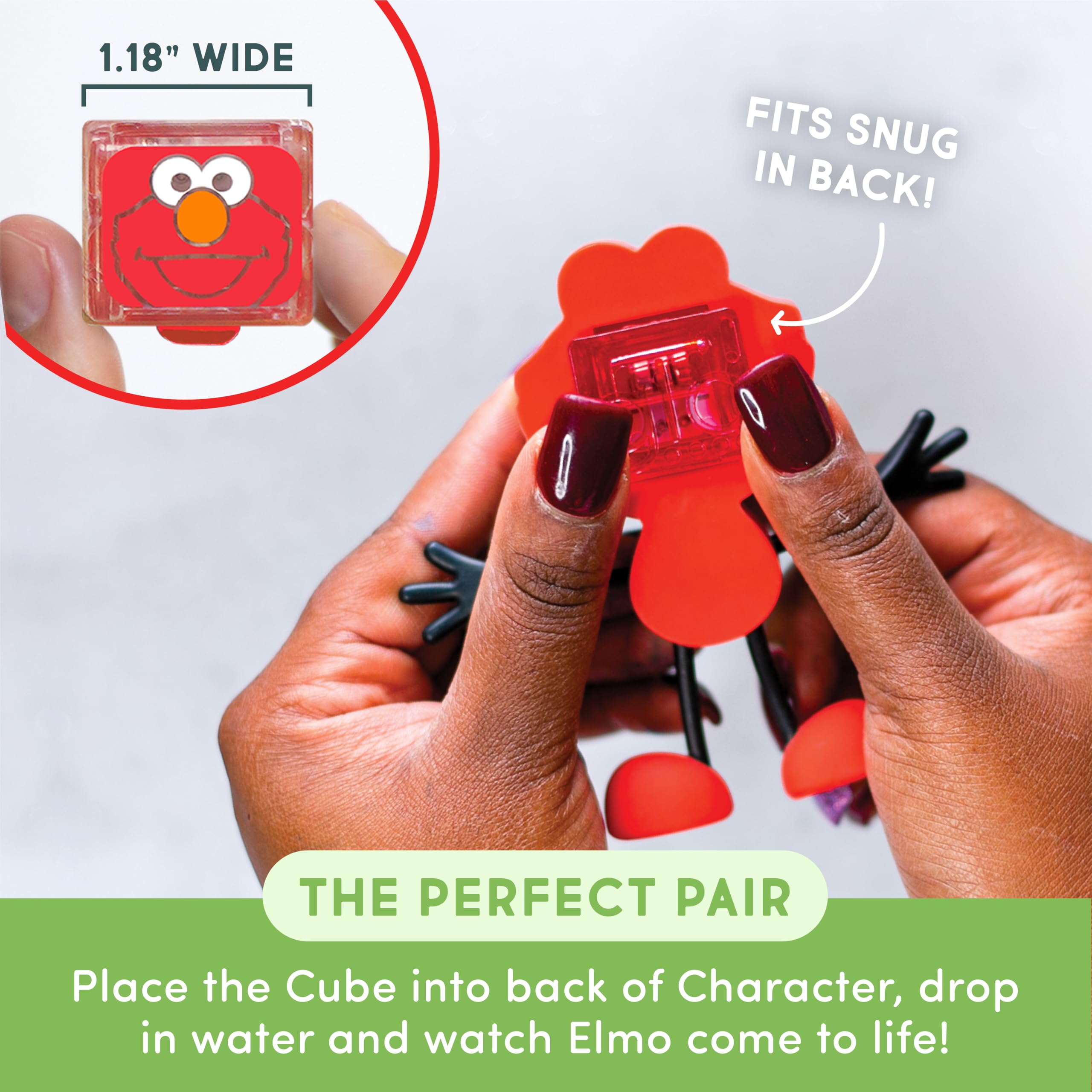 Glo Pals x Sesame Street Water-Activated Light-Up Cubes for Sensory Play (Elmo - Cubes Only)