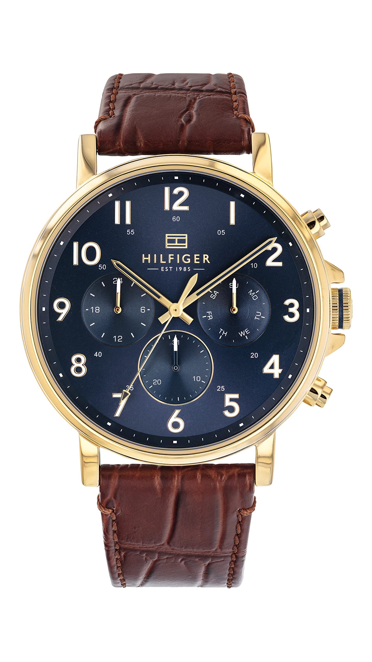 Tommy Hilfiger Analogue Multifunction Quartz Watch for Men with Light Brown Leather Strap - 1710380