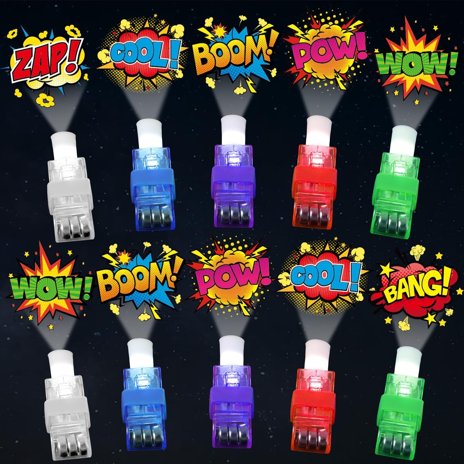 Photo 1 of CHUNNIN 36 PCS Super Theme Hero Party Favors Hero LED Light Up Finger Lights, Glow in the Dark Hero Party Finger Light Bulk for Chriatmas Goodie Treat Bags Stuffers Super Birthday Party Supplies
