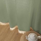 Joydeco Sage Green Boho Curtains 108in 2 Panels Rod Pocket Semi Sheer view 9