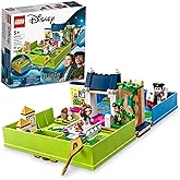 LEGO Disney Peter Pan & Wendy's Storybook Adventure 43220 Portable Playset with Micro Dolls and Pirate Ship, Travel Toy for K