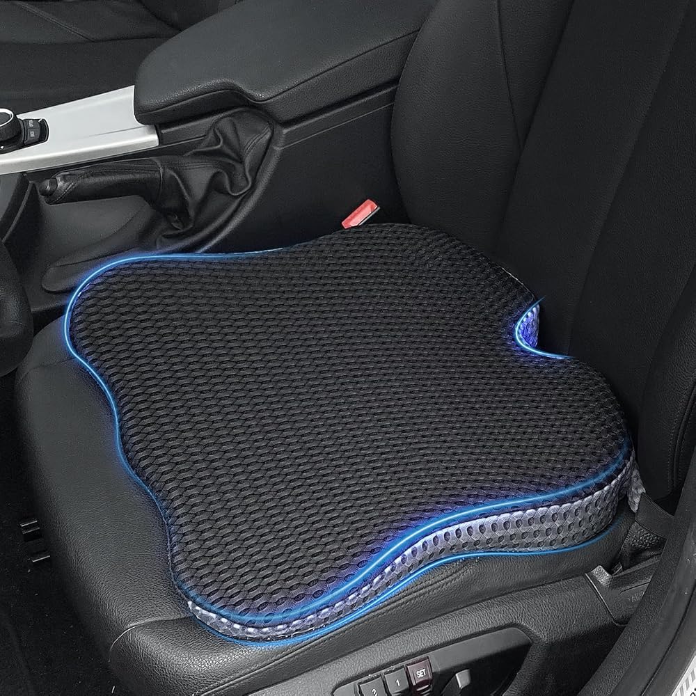 QUTOOL Car Seat Cushion Memory Foam Wedge Boost Pad 18.5x16.5x3 in