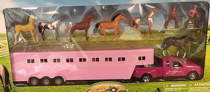toy truck and horse trailer set