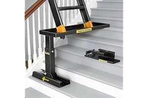 Tanfix Foldable Pro Heavy-Duty Ladder Extender, High Strength Steel Material Design, with Non-Slip mat, 11.4-18" Adjustable H