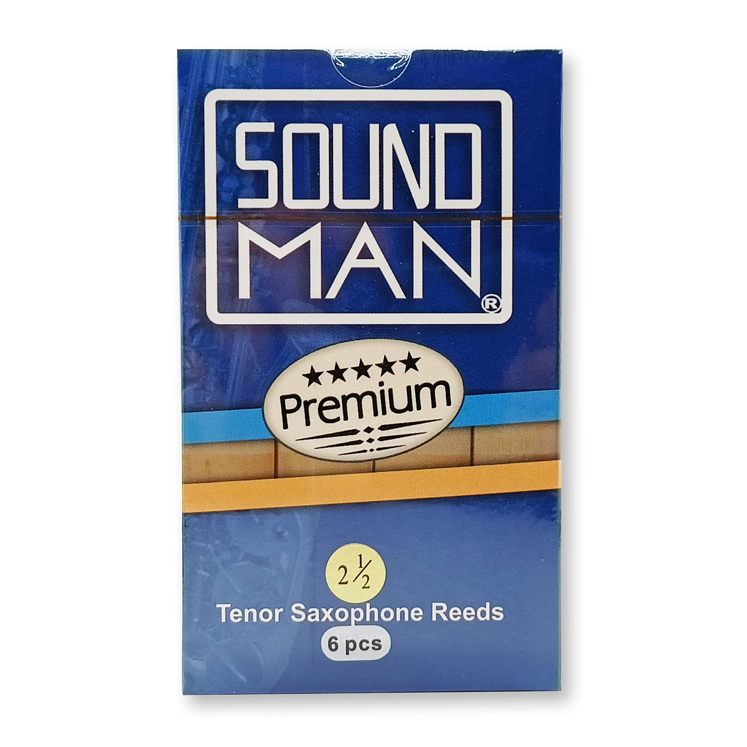 6 Soundman® Reeds for Tenor Saxophone - Strength: 2.5