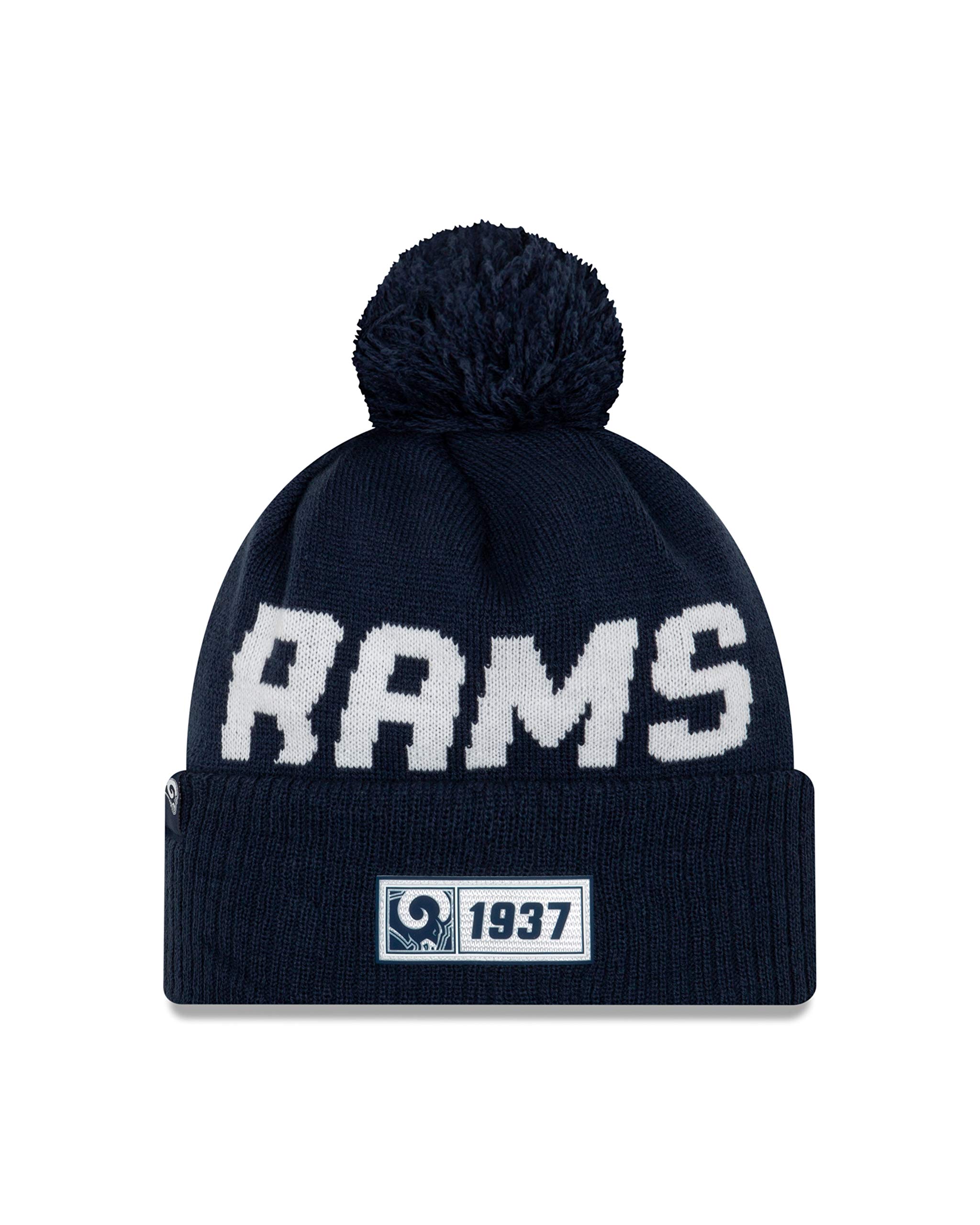 New Era Los Angeles Rams Beanie Knit NFL 2019 On Field Road 1937 Blue