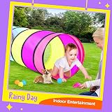 SENODEER Kids Play Tunnel Tent 6 ft Pop Up Mesh Crawl Obstacle Indoor Outdoor view 5