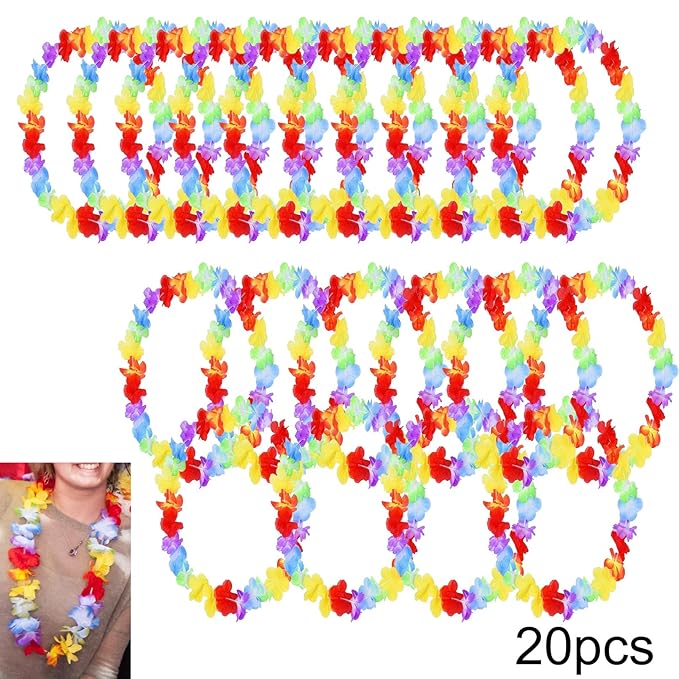 BigLion Hawaiian Blumenkette, 20 Stück, sortierte Farbe, ssu-1803-flo20