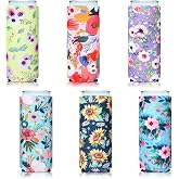 BBTO 6 Pack Floral Style Slim Can Sleeves Neoprene Cooler for Drinks | 12 Oz Flower Reusable Slim Can Covers for Women, Skinny Tall Cans, Drink Seltzer Holder Beer Women Party Decoration