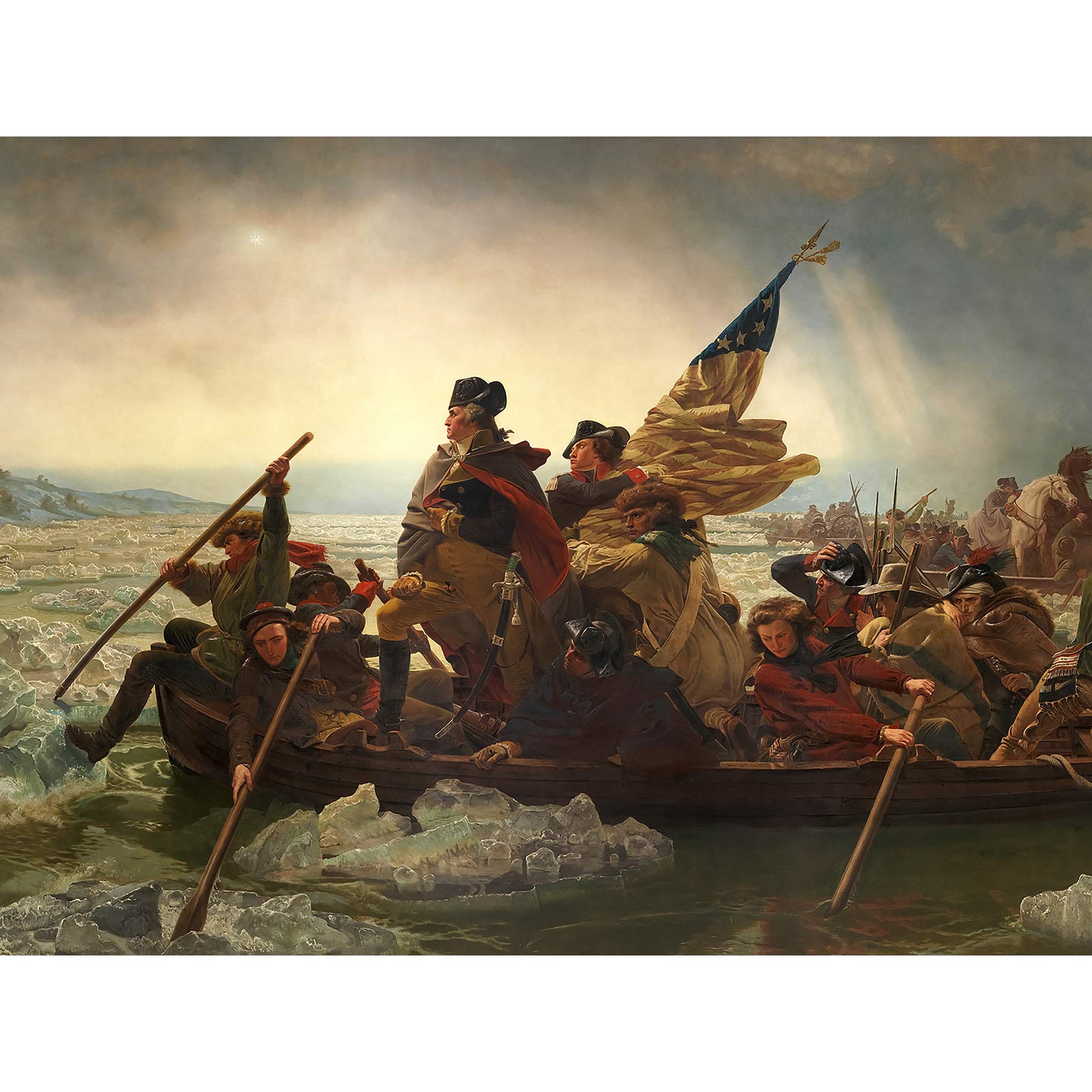 Artery8 Leutze Washington Crossing The Delaware Painting Premium Wall Art Canvas Print 18X24 Inch