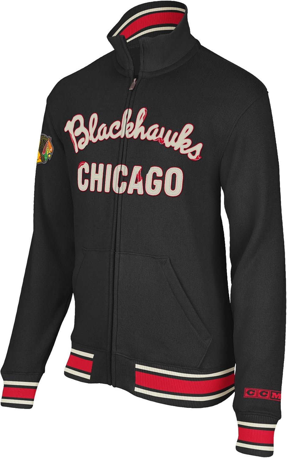 NHL Chicago Blackhawks CCM Fleece Track Jacket, Large