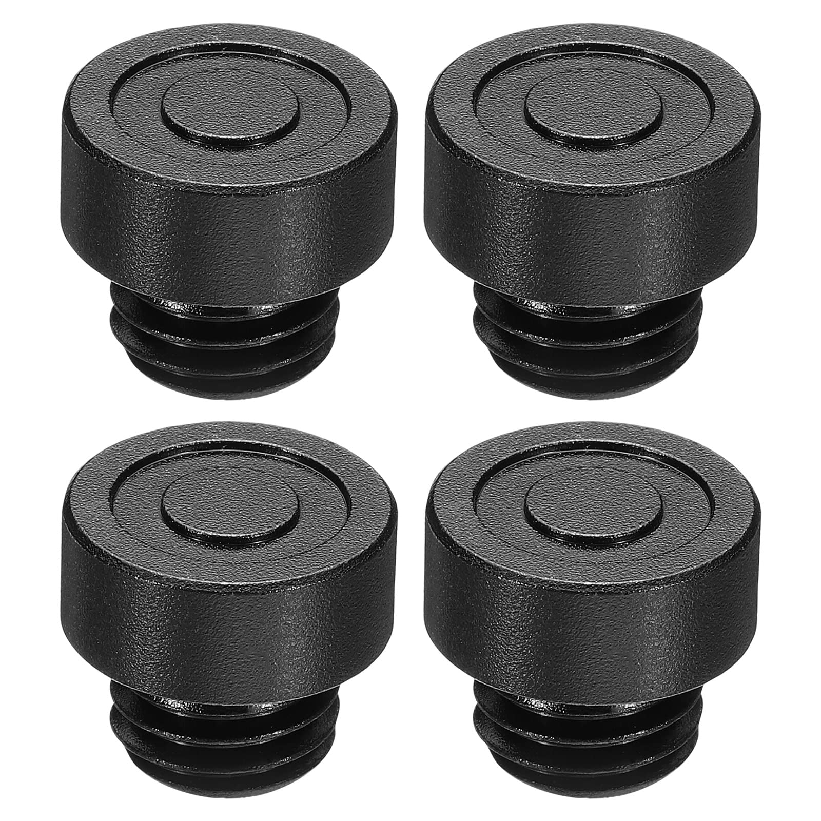 PATIKIL 15mm Rod Plug, 4 Pack M12 Rod End Male Thread Aluminum Alloy Protective Rod Cap Screw Stopper for 15mm Rail Support System, Black