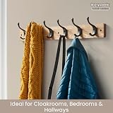 keypak 6 Matte Black Coat Hooks on Ash Board 68cm Modern Wall Mounted Rack view 5