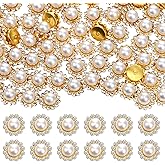 100 PCS Sew on Pearl Rhinestones, 12mm Flower Claw Pearl Rhinestone Gold Sunflower Flatback Rhinestones Shiny Crystals Rhinestone Stones for Clothes Wedding Dresses Shoes DIY Jewelry Crafts Decoration
