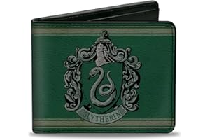 Buckle-Down Wallet Slytherin Crest/stripe6 Weathered Greens/grays Accessory