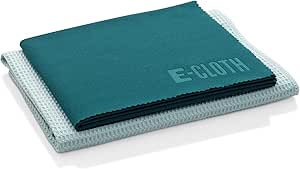 E-Cloth Window Cleaning Set, Reusable Microfiber Cleaning Cloths, 300 Wash Guarantee, Green, 2 Cloth Set