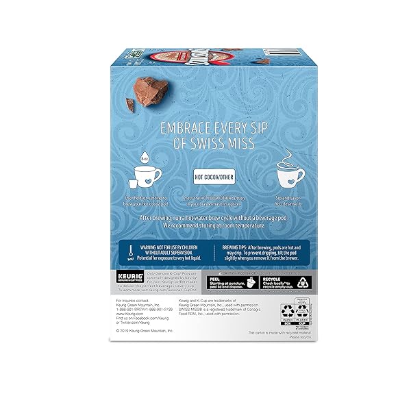 SWISS MISS MILK CHOCOLATE HOT COCOA, KEURIG K-CUP PODS, 22/BOX (1252)