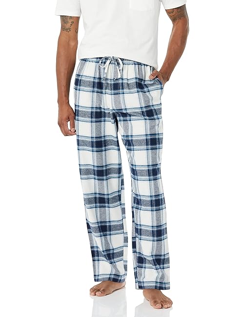 Amazon Essentials Men's Breathable Flannel Pajama Pant (Available in Big & Tall), Grey White Plaid, 6X-Large Big