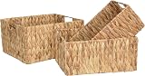 Wickerfield Woven Water Hyacinth Organiser Baskets Medium with Handles view 10