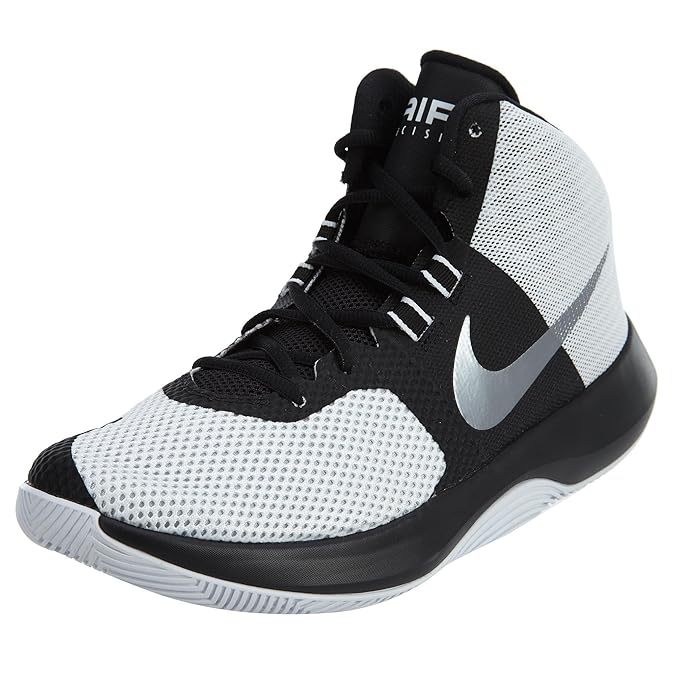 Amazon.com | NIKE Men's Air Precision Basketball Shoes White/Metallic Cool Grey/Black 9 | Basketball