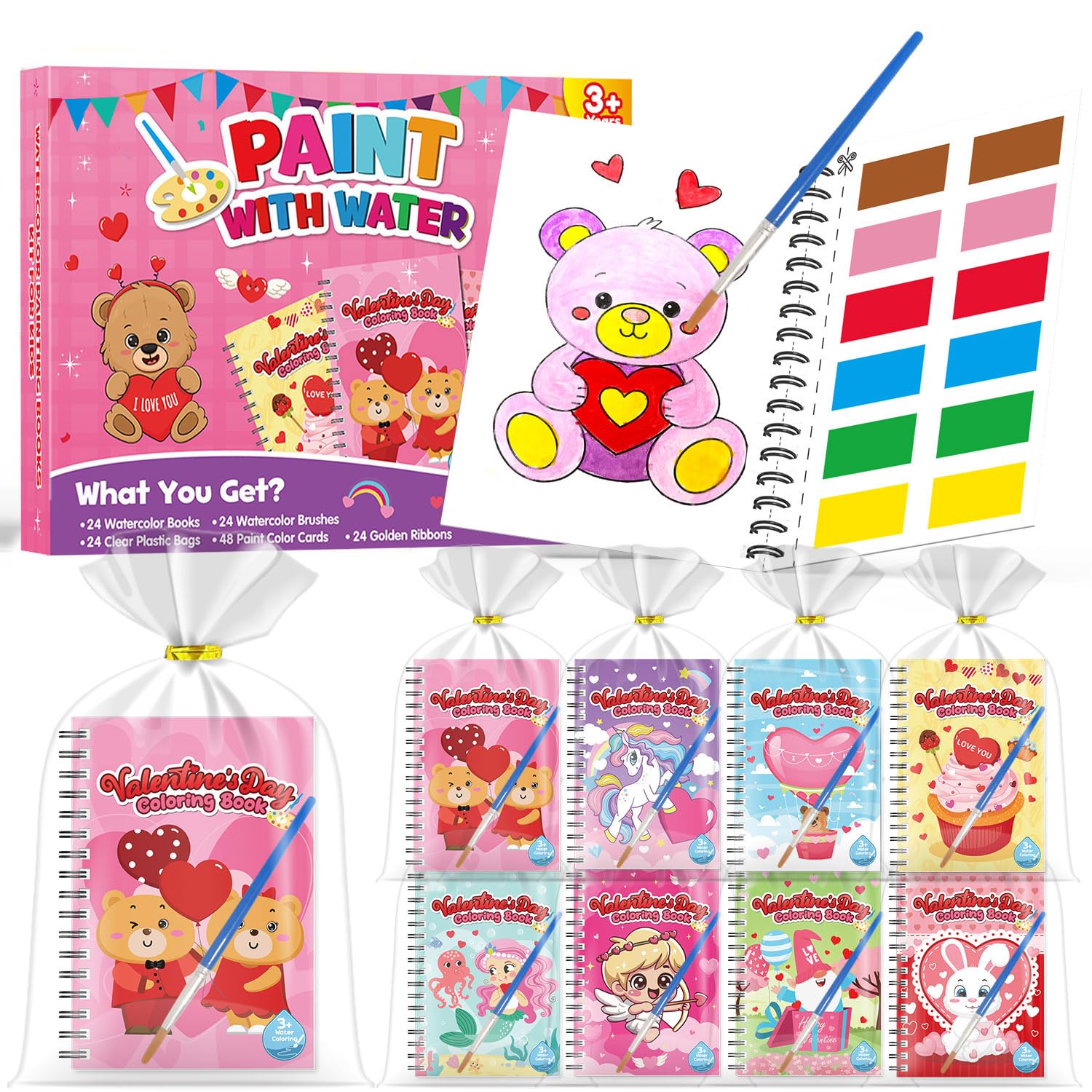 LIKYMO Water Colouring Books, Party Bags Fillers for Kids – Mini Colouring Books, Water Painting Books for Kids, Class Gifts, Birthday Return Gifts for Ages 4-9