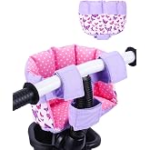 BABESIDE Doll Bike Seat for 12 Inch Dolls, Bicycle and Scooter Doll Carrier | Butterfly Baby Doll Accessories for Outdoor Pretend Play, Soft Washable Handlebar Seat, Gift for Girls Ages 3+