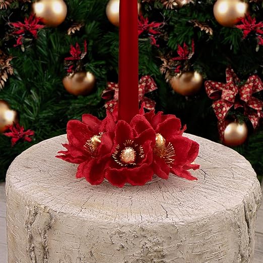 Centrotavola Natalizi Shabby Chic.Edg Enzo De Gasperi Ghirlanda Centrotavola Girocandela Con Supporto Natale Shabby Chic Magnolia Velluto Rosso Diametro 10 Cm Amazon It Casa E Cucina