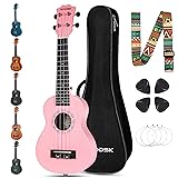 AODSK Concert Pink Ukulele for Beginner 23 Inch Uke