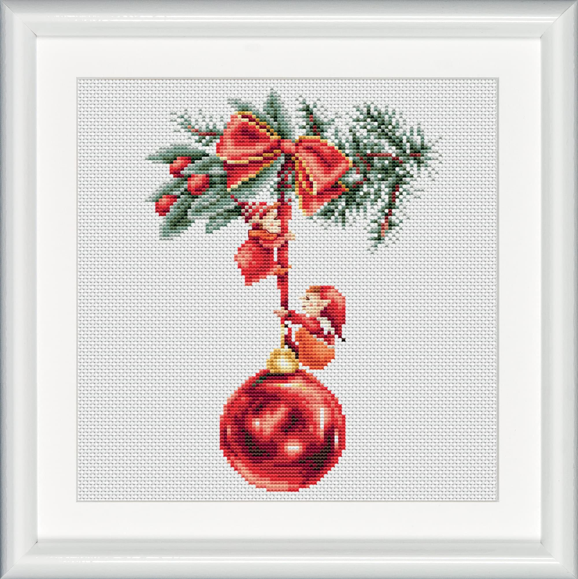 Dutch Stitch Brothers - Counted Cross Stitch Kit - DSB018A - Christmas Elves 2- Aida - 9,8 x 9,8 Inch - DIY for Adults