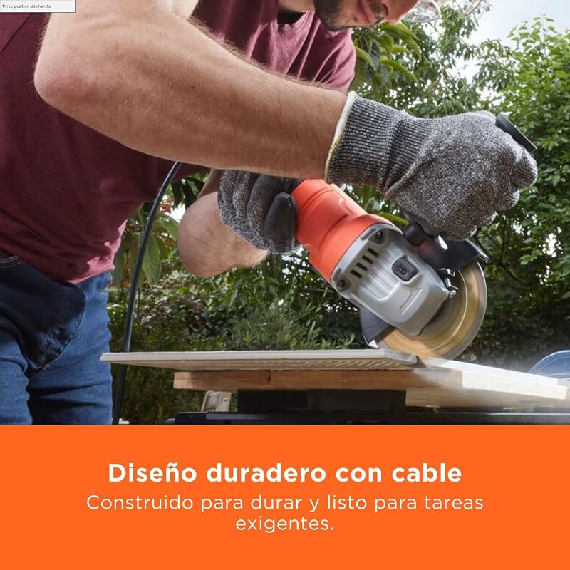 Black+decker beg010-qs - moedor 115 mm, 710 w, 12.000 rpm, cabo ajustável em 2 posições, diâmetro compacto, preto/laranja
