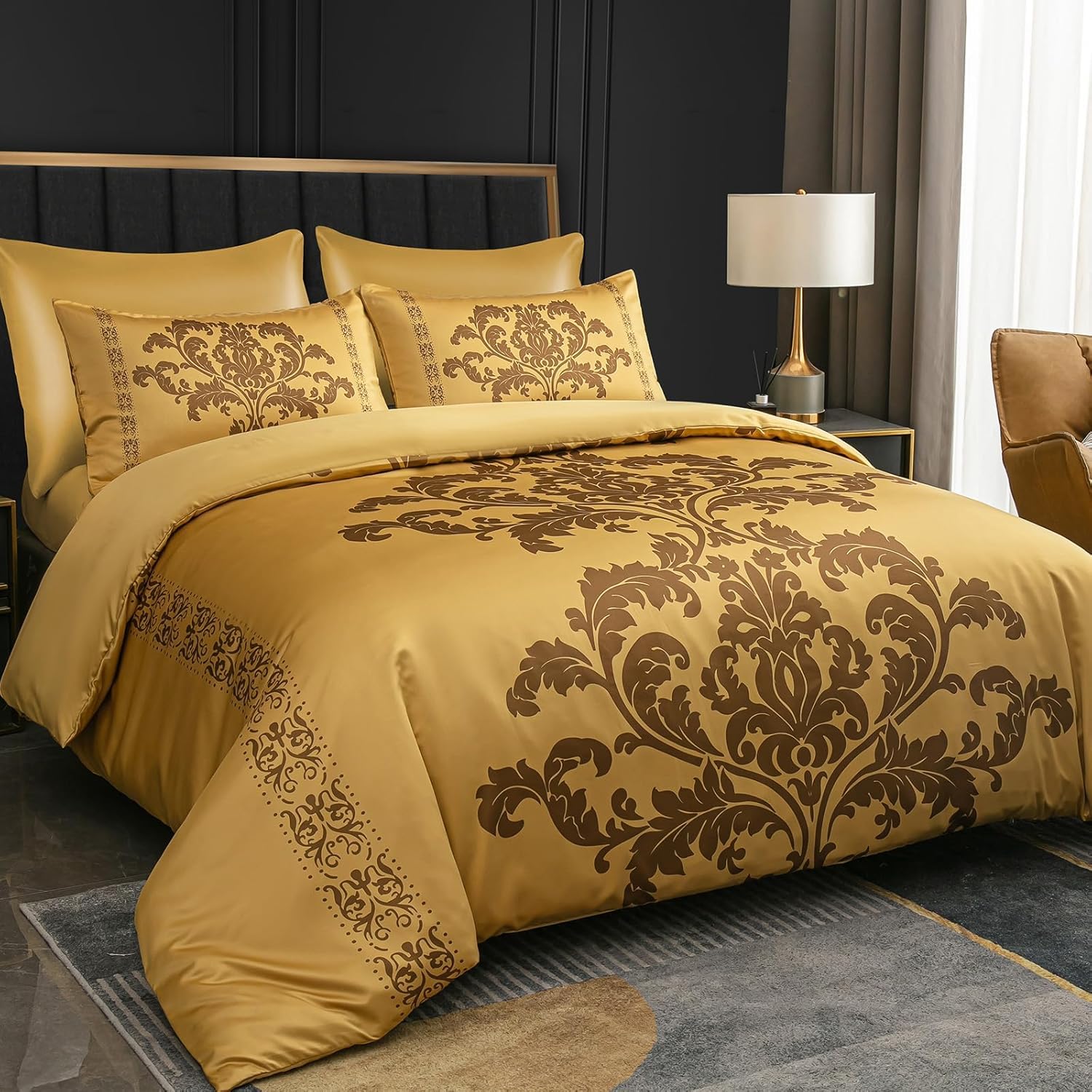 Lazzaro Double Duvet Set Premium Satin Silk Duvet Cover Double Ultrasoft Hypoallergenic Duvet Double Cover Set Non Iron Luxury Quilt Cover Bedding Set With Zipper Closure