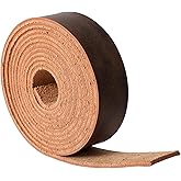 1"Wide Brown Leather for Belts, Full Grain Oil Tan Leather Strips for Crafts, Tooling, Belt, Garden Tools(2mm Thick, 78.7in Long, Dark Brown)