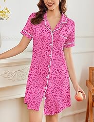Ekouaer Nightgowns for Women Button Down Sleepshirt