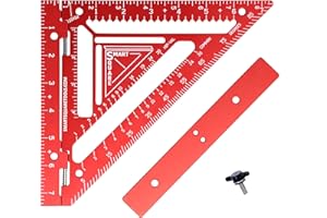 SmartSquare Commando 7.5" - Advanced Carpenter Square with Jig Block - Accurate Flatwork and Repetitive Markings (Fire)