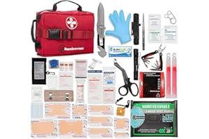 Surviveware 119 Pcs Comprehensive Premium Survival First Aid Kit - Medical Emergency Kit for Travel Camping Gear, Home Essentials & Outdoor Emergencies - HSA & FSA Eligible Survival Kit