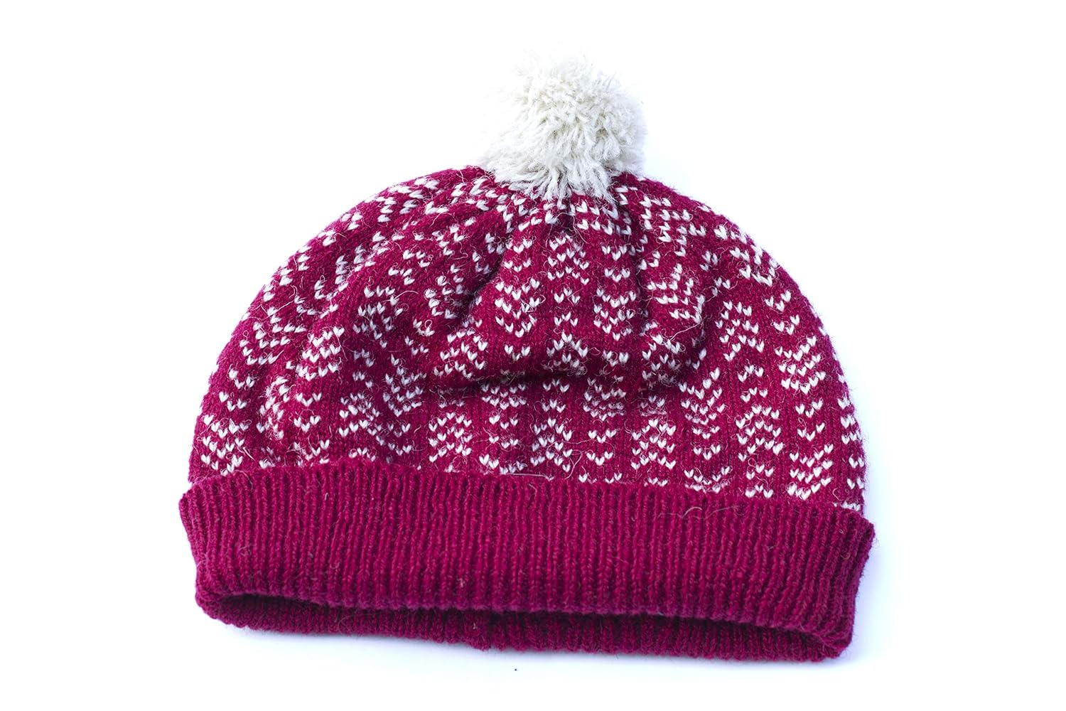 womens red bobble hat