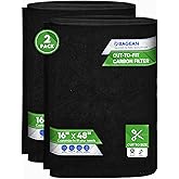 Cut to Fit Activated Carbon Filter Sheet 16” x 48” - Activated Carbon Air Filter for Air Purifiers Window AC Air Vent And More - Charcoal Filters Remove Odors & Freshens the Air (2-Pack)