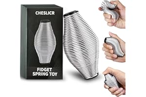 CHESLICR Metal Fidget Spring Toys, Adults 20LB Stainless Steel Stress Ball Cool Gadget Office Desk Silent ADHD Anxiety Relief Item Stocking Stuffer Gift for Teen Boy Men