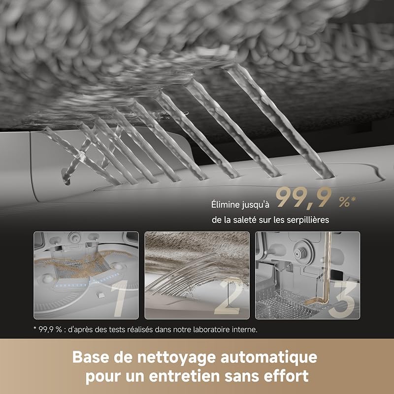 L50 Pro Ultra Robot Aspirateur Laveur avec DuoBrush 8,95 cm