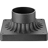 Emliviar Pier Mount Base, Cast Aluminum 3" Pier Mount Adapter in Black Finish, 20069 BK