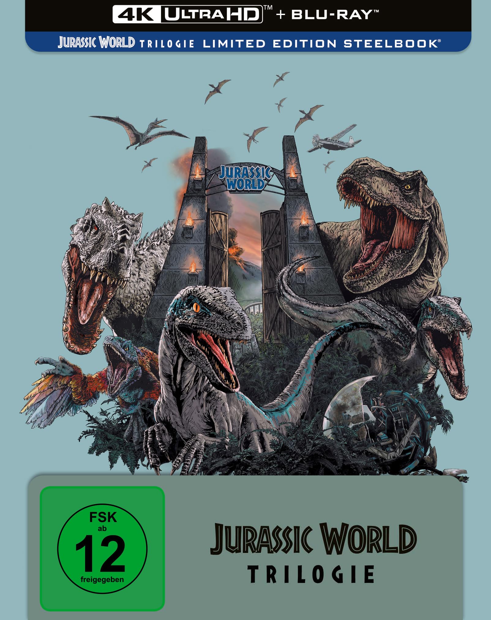Jurassic World - Limited Ultimate Steelbook Trilogy [4K Ultra HD] + [Blu-ray] 2