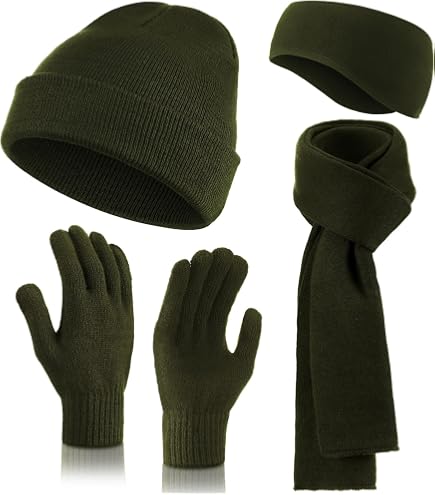 6-Piece Winter Hat Scarf Gloves Set with Touchscreen Gloves, Acrylic & Polyester SATINIOR 6 Pcs Winter Knit Beanie Hat Scarf Touchscreen  main image 2