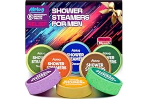 ALPLUG Shower Steamers for Men 8 Pack - Mens Stocking Stuffers 2025, Shower Bombs Aromatherapy with Essential Oils, Christmas Gifts for Men, Gifts for Mens Who Have Everything, Relaxation Gift for Dad