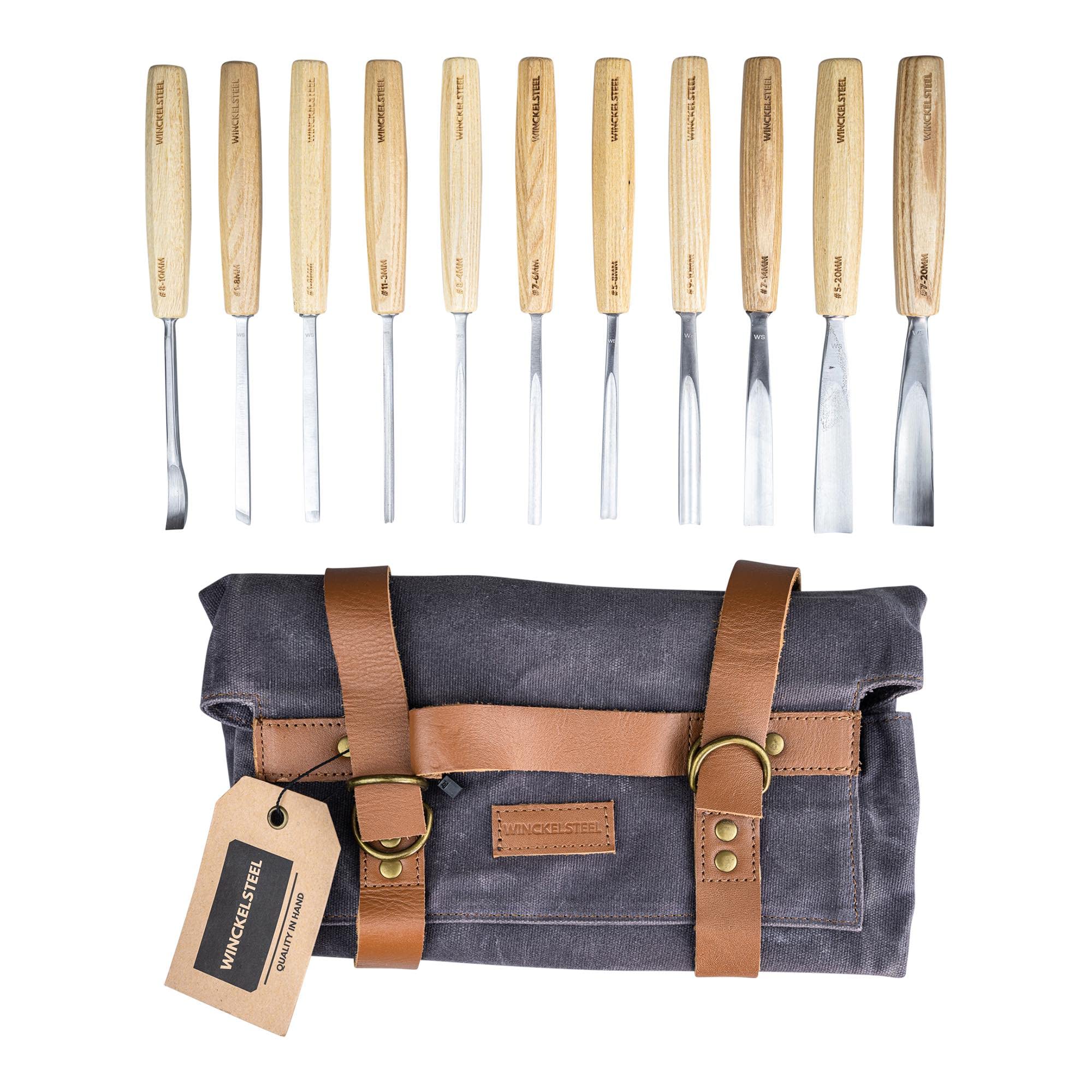 WINCKELSTEEL Wood Carving Tools Set of 12 - Professional & Hobbyist Wood Chisels That Glide Through Wood Like Butter