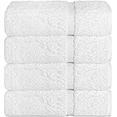Chakir Turkish Linens | Hotel & Spa Quality 100% Cotton Premium Turkish Towels | Soft & Absorbent (4-Piece Bath Towels, White)