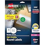 Avery 5293 Round Labels, 1-2/3" Diameter, White, Pack of 600 -- Make Custom Stickers