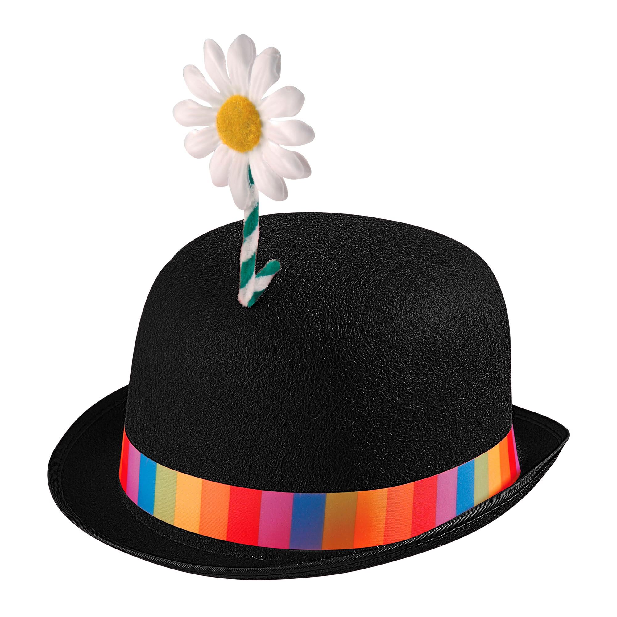 W WIDMANN MILANO Party Fashion - Clown Hat with Flower Felt Melon Hat Accessory for Fancy Dress Costumes